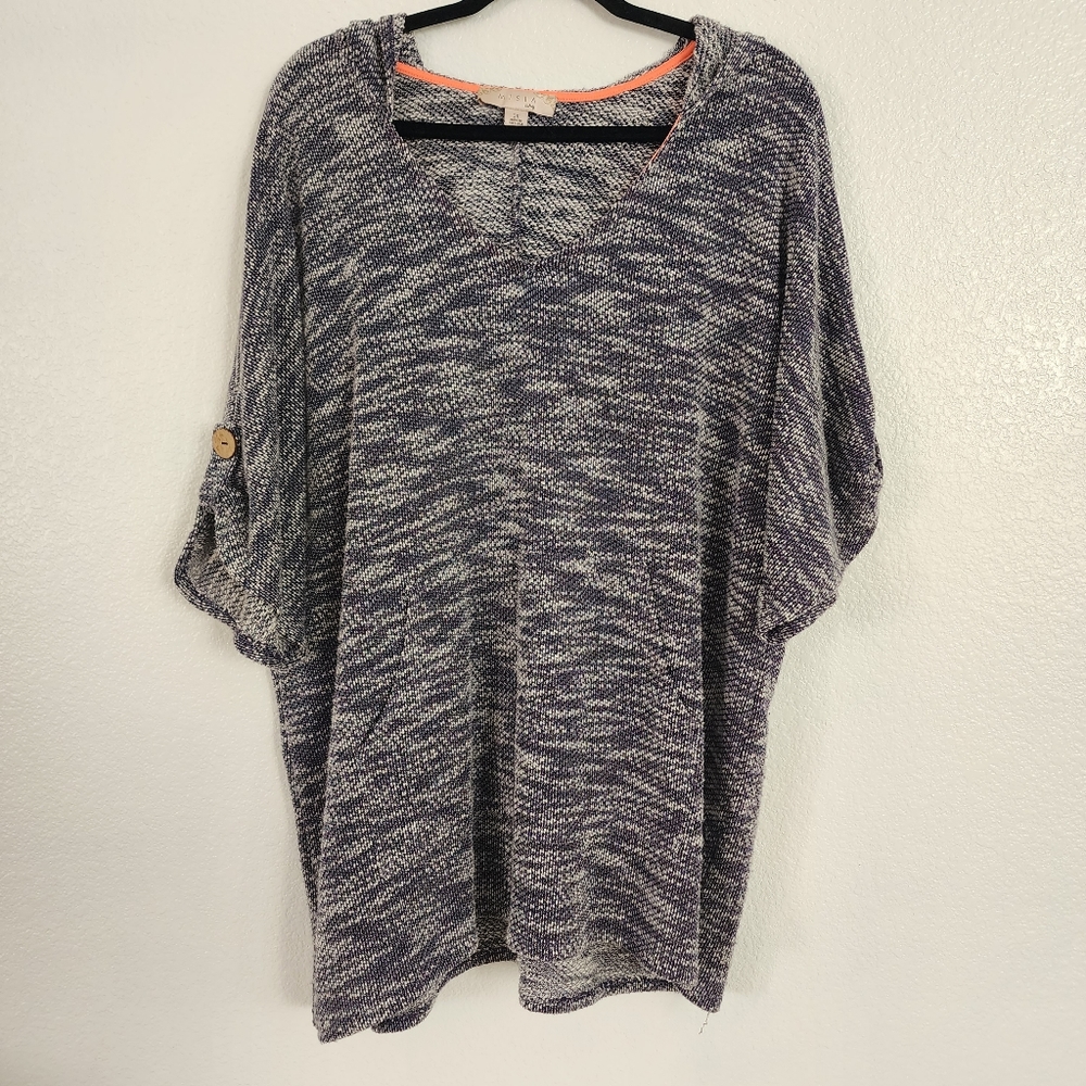 Misia curvy grey soft knit hoodie sz 3X